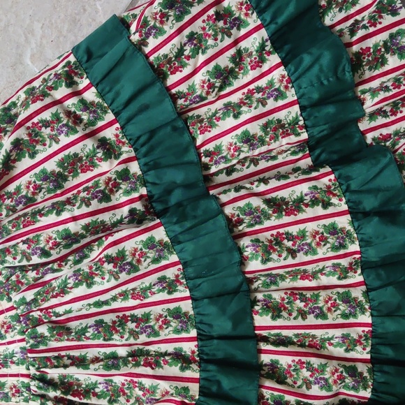 Vintage 70s Square Up Holiday Christmas Holly Berries Fruit Skirt Small🎄🍇 - Picture 5 of 13